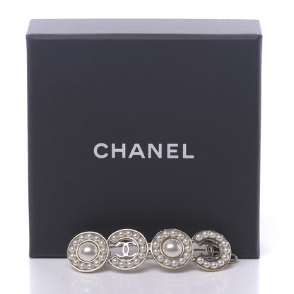 Chanel Pearl Coco Hair Clip Barrette Gold 5 of 5