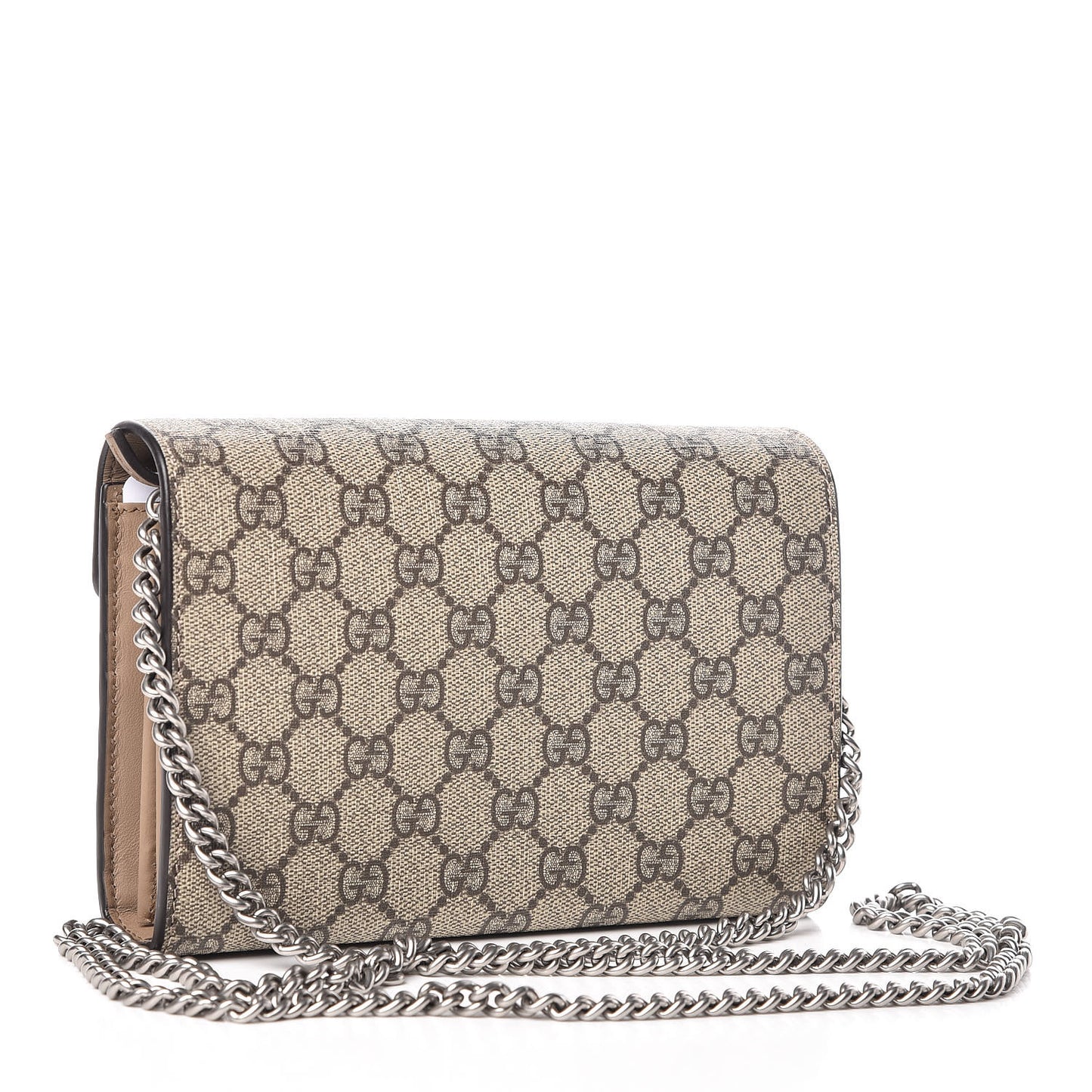GG Supreme Monogram Mini Dionysus Chain Wallet Beige Taupe