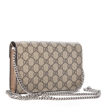 Gucci GG Supreme Monogram Mini Dionysus Chain Wallet Beige Taupe 3 of 10