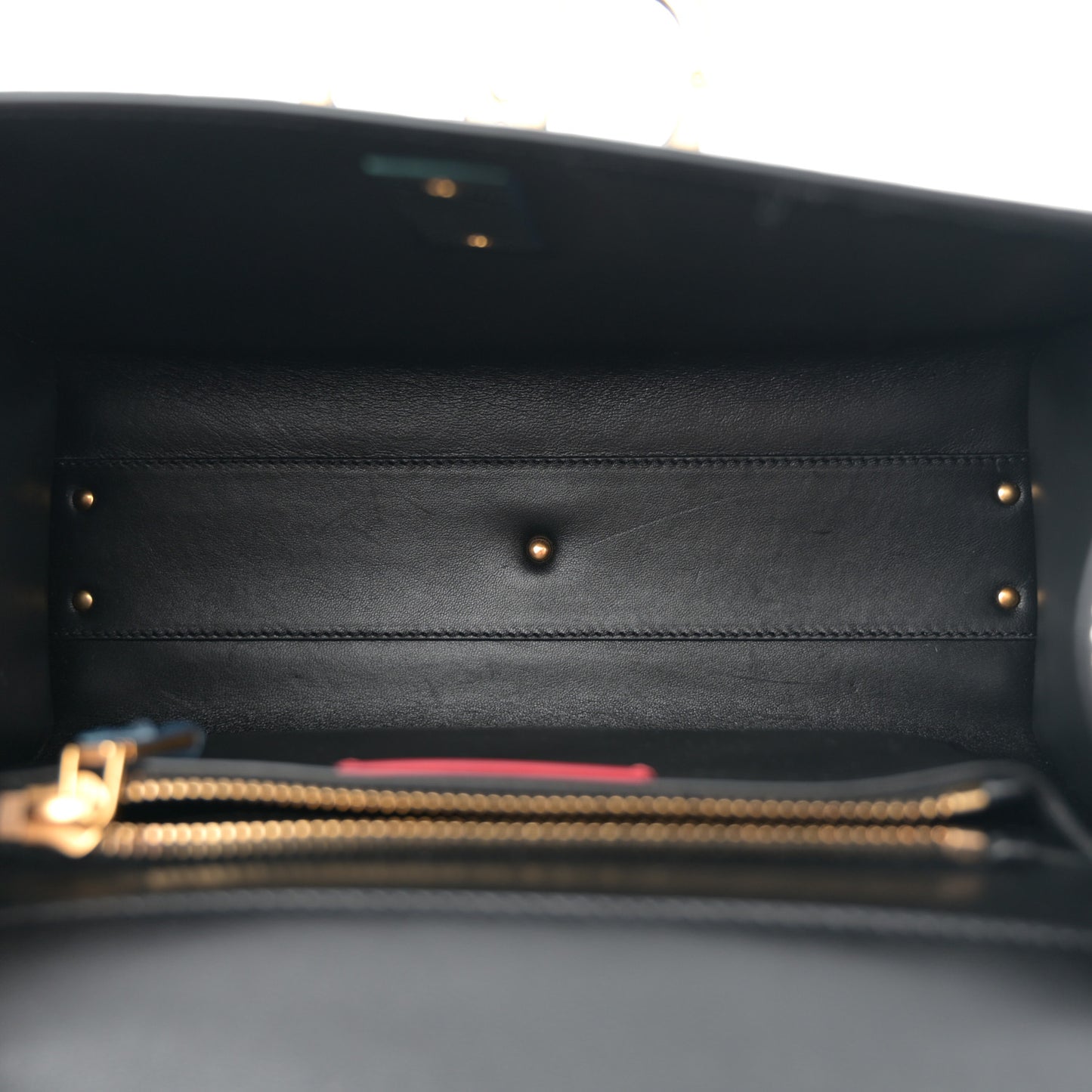 Crocodile Small VSling Top Handle Bag Black