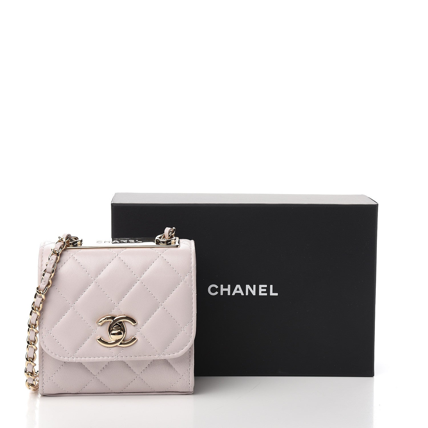 Chanel Lambskin Quilted Mini Trendy CC Clutch With Chain Lilas Lilac 9 of 9