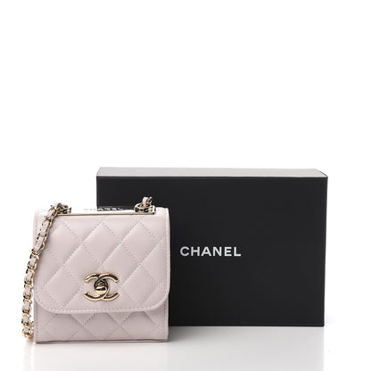 Chanel Lambskin Quilted Mini Trendy CC Clutch With Chain Lilas Lilac 9 of 9