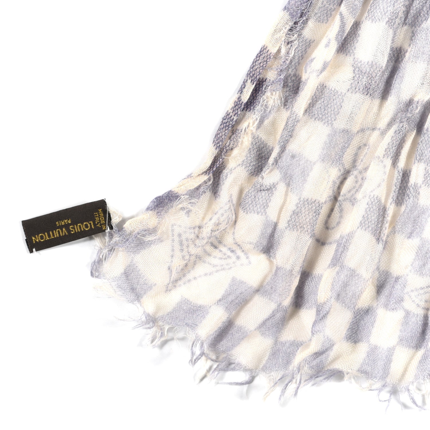 Louis Vuitton Cashmere Silk Damier Azur Stole 5 of 5