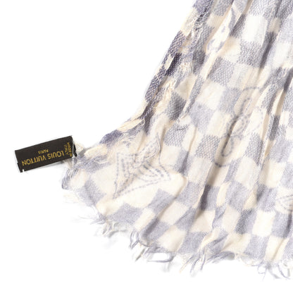 Louis Vuitton Cashmere Silk Damier Azur Stole 5 of 5