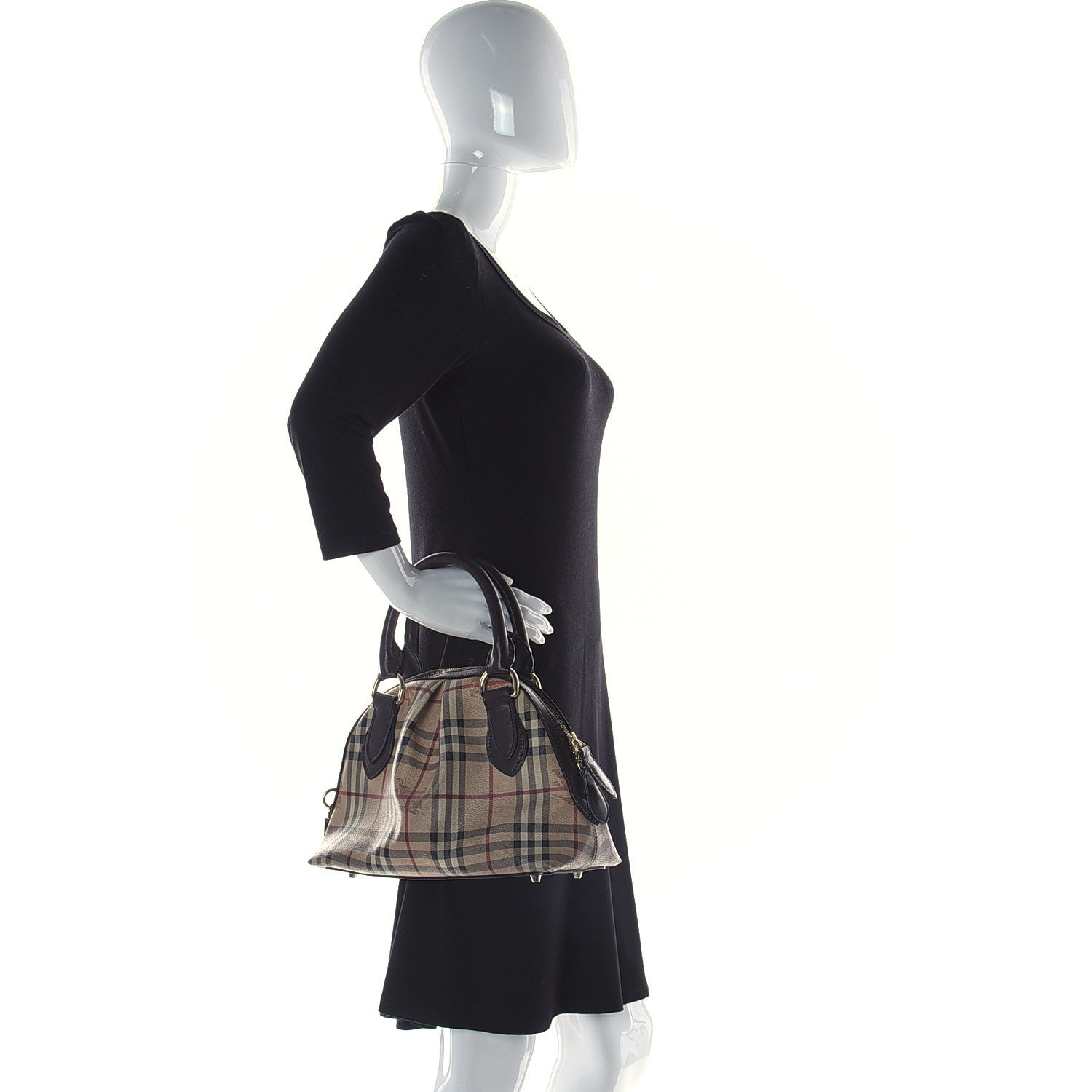 Burberry Haymarket Check Thornley Satchel Chocolate 2 of 13