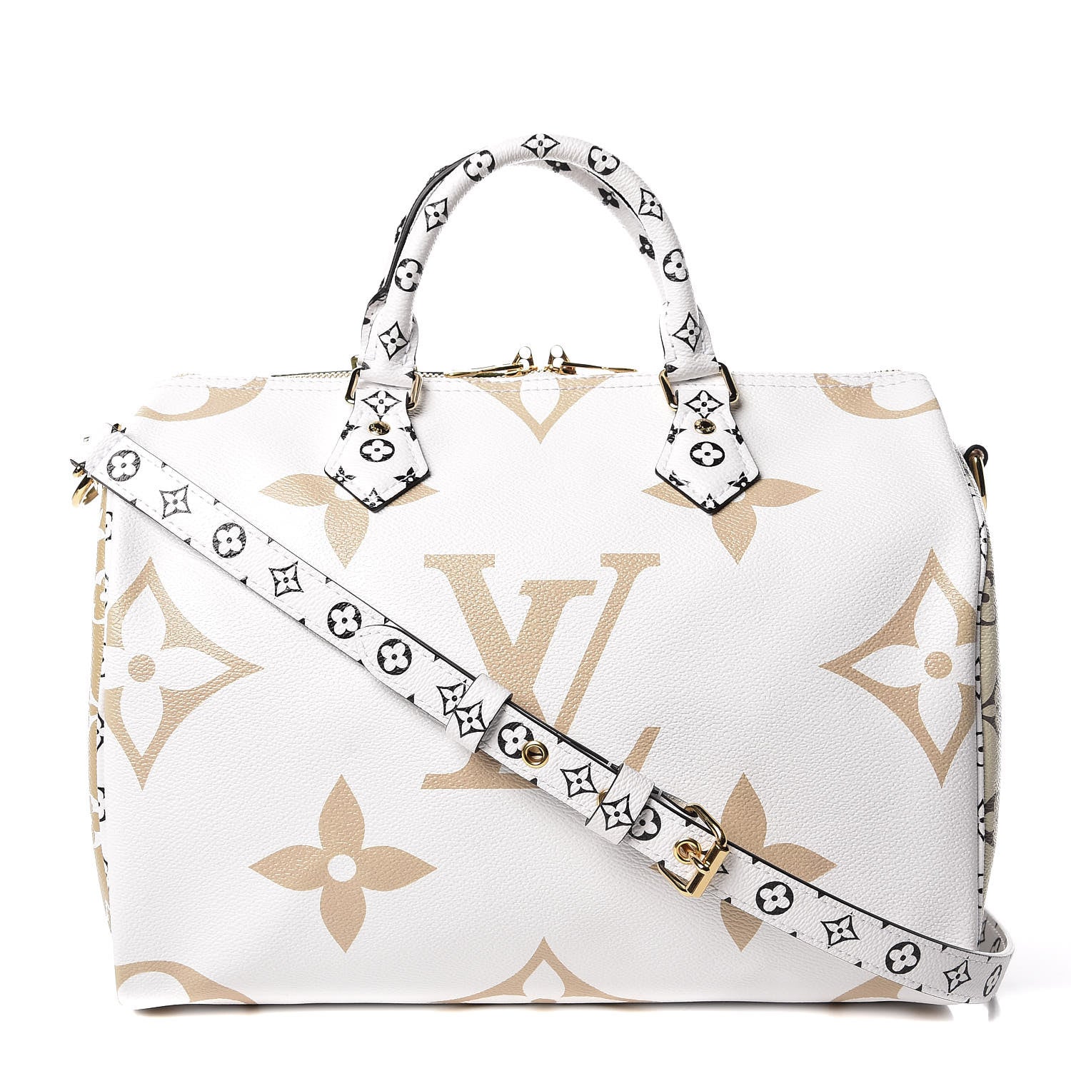 Louis Vuitton Monogram Giant Speedy Bandouliere 30 Kaki Beige 1 of 10