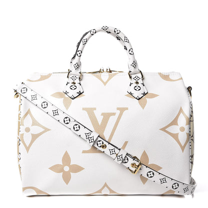 Louis Vuitton Monogram Giant Speedy Bandouliere 30 Kaki Beige 1 of 10