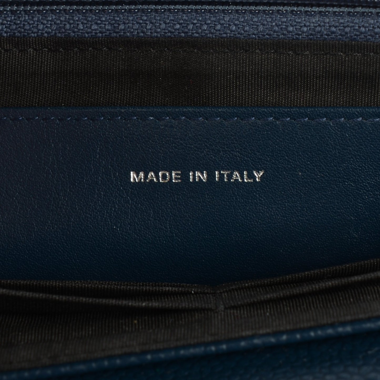 Caviar Half Moon Wallet On Chain WOC Navy Blue