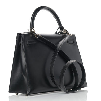 Hermes Box Kelly Sellier Guilloche 25 Black 3 of 13