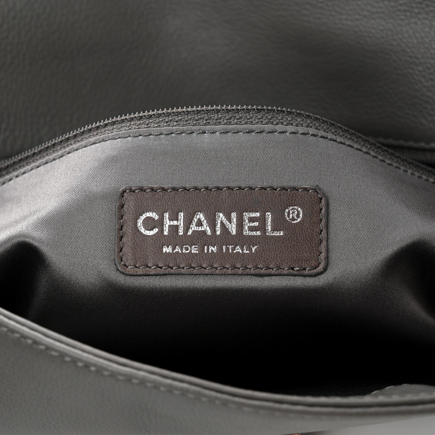 Chanel Grained Calfskin Mademoiselle Lock Bijoux Chain Flap Grey 6 of 12