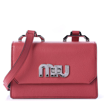 Miu Miu Goatskin Suede Madras Miu Logo Shoulder Bag Peonia Astrale 1 of 9