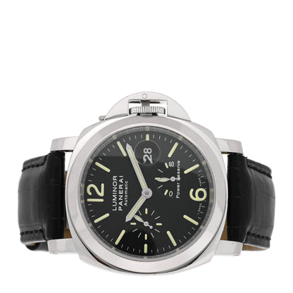 Panerai Stainless Steel Alligator 44mm Luminor 3 Day Power Reserve Automatic Watch Black PAM00090 2 of 5
