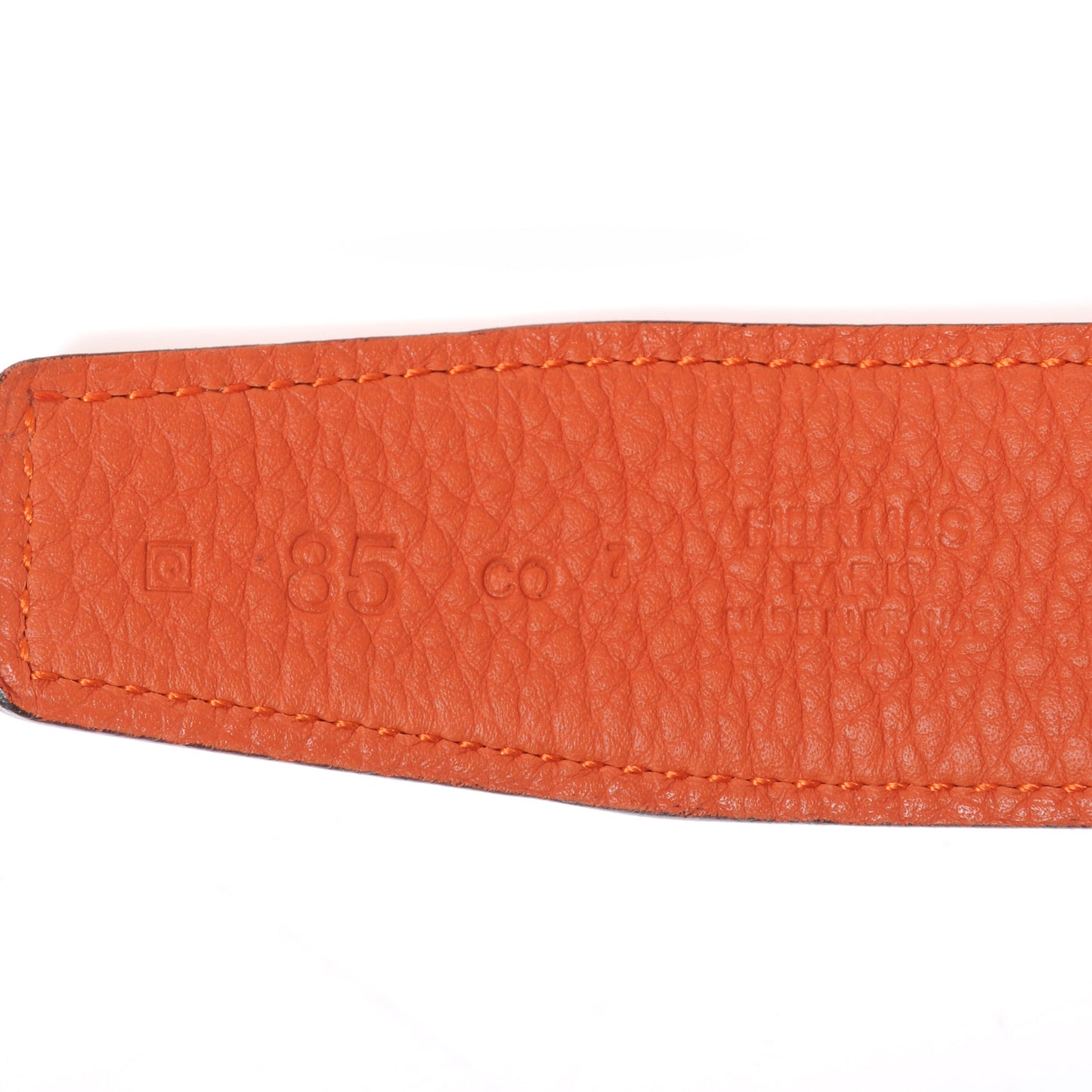 Box Clemence Reversible Belt Strap 85 Orange Fauve