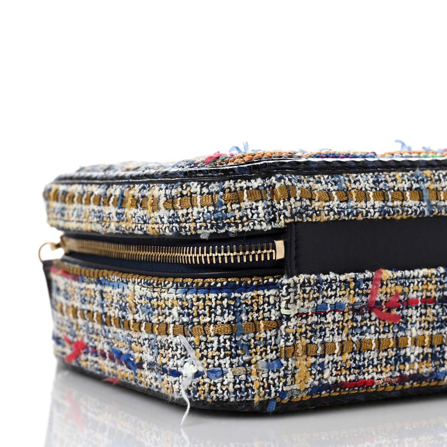 Chanel Tweed Snakeskin Quilted Medium CC Filigree Vanity Case Multicolor 8 of 10
