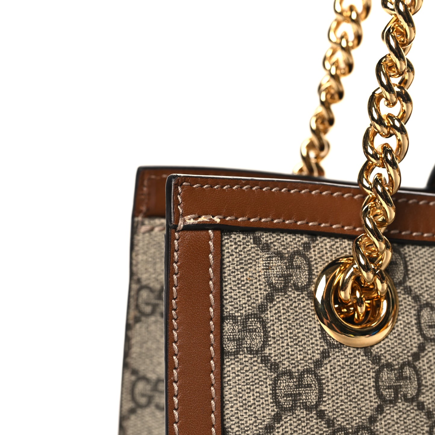 GG Supreme Monogram Calfskin Small Padlock Tote  Beige Ebony Tuscany