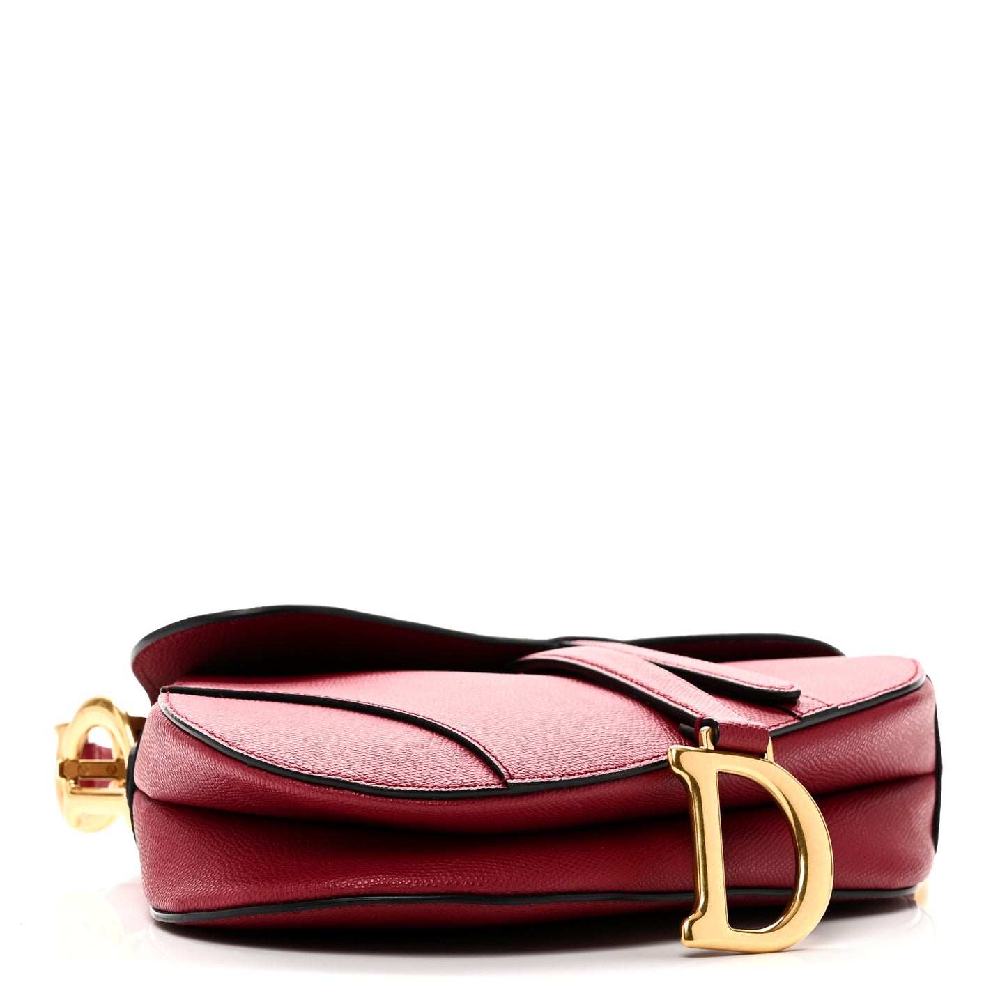 Grained Calfskin Saddle Bag Red