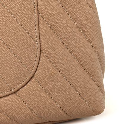 Chanel Caviar Chevron Quilted Small Coco Handle Flap Beige 11 of 12
