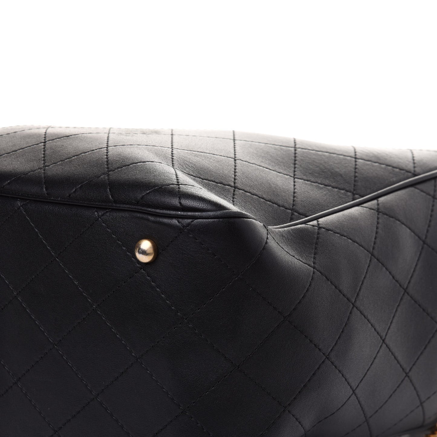 Calfskin Stitched Egyptian Amulet Drawstring Bag Black