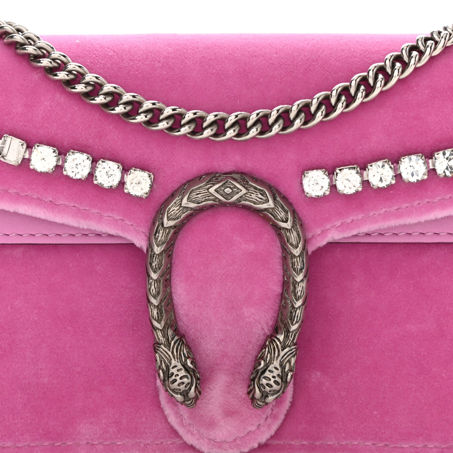 Velvet Crystal Super Mini Dionysus Shoulder Bag Malva