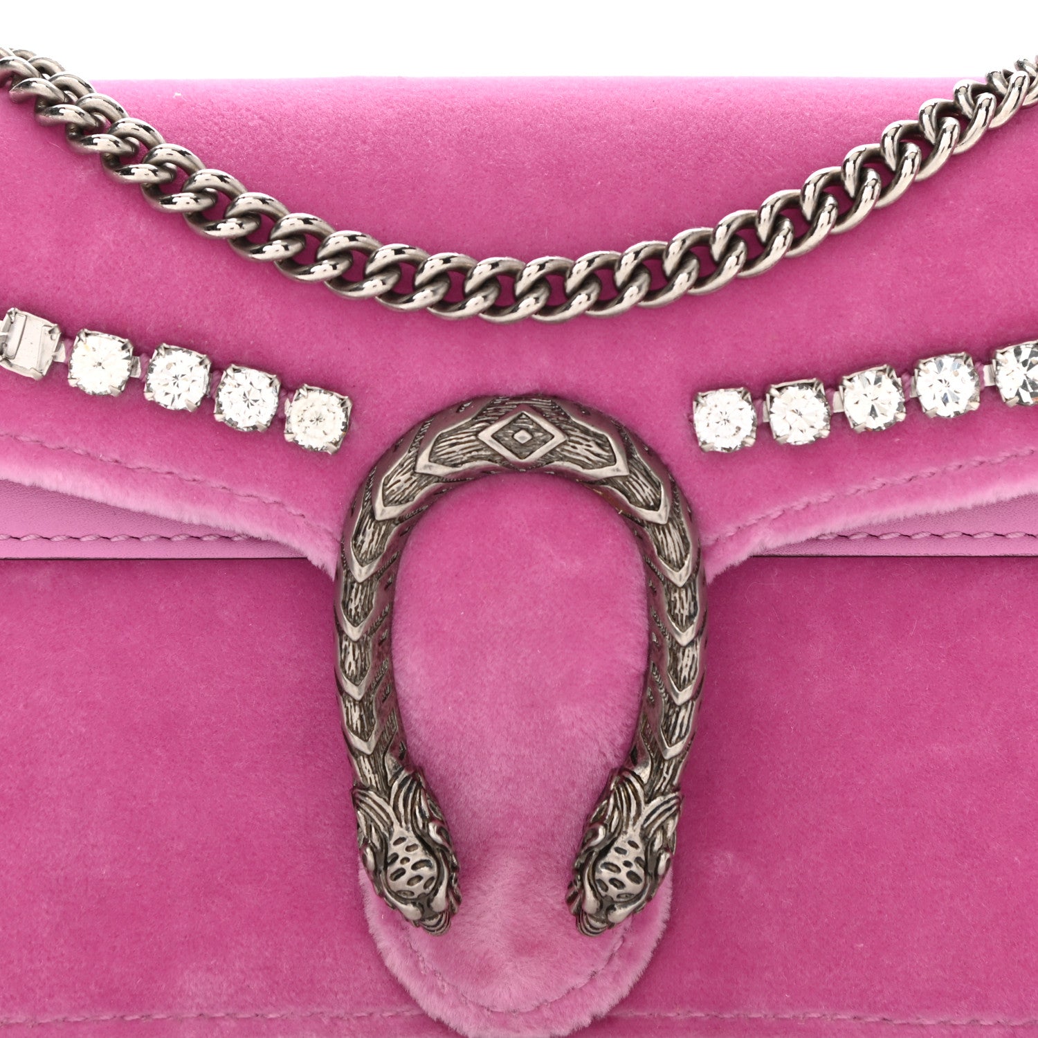 Gucci Velvet Crystal Super Mini Dionysus Shoulder Bag Malva 8 of 10