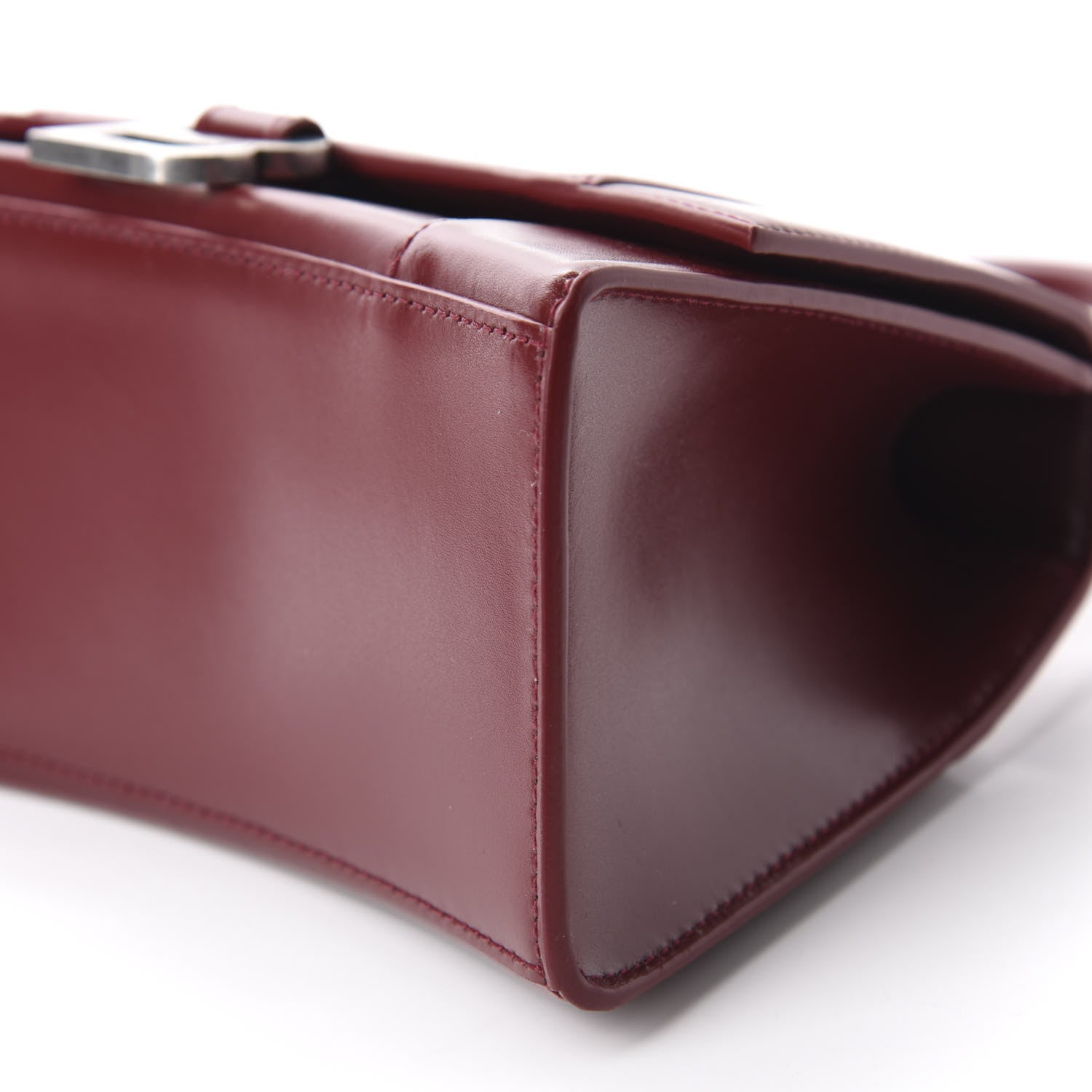 Balenciaga Shiny Box Calfskin Small Hourglass Top Handle Bag Dark Red 7 of 9