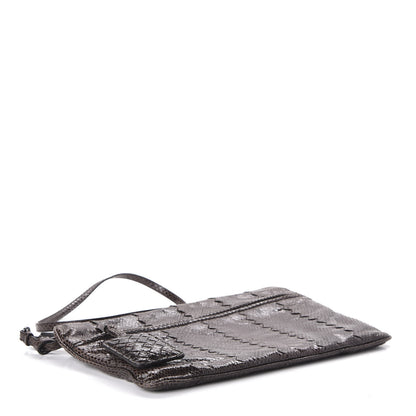 Bottega Veneta Ayers Snakeskin Flat Crossbody Brown 4 of 9