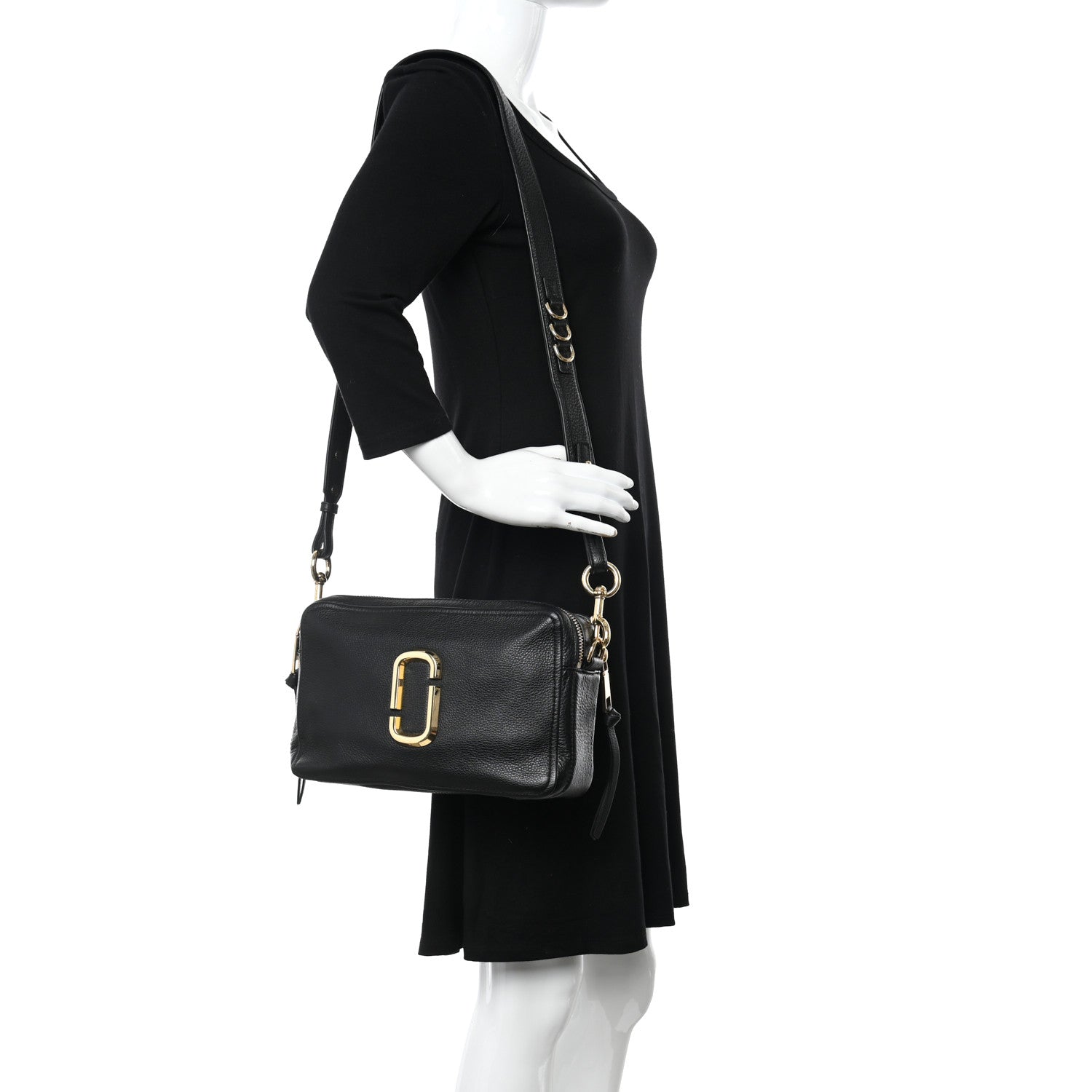 Marc Jacobs Supple Natural Grain Calfskin The Softshot 27 Bag Black 2 of 10