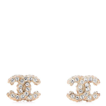Chanel Crystal Mini CC Earrings Gold 1 of 5