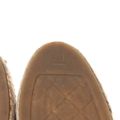 Chanel Lambskin CC Espadrilles 38 Beige Black 6 of 6