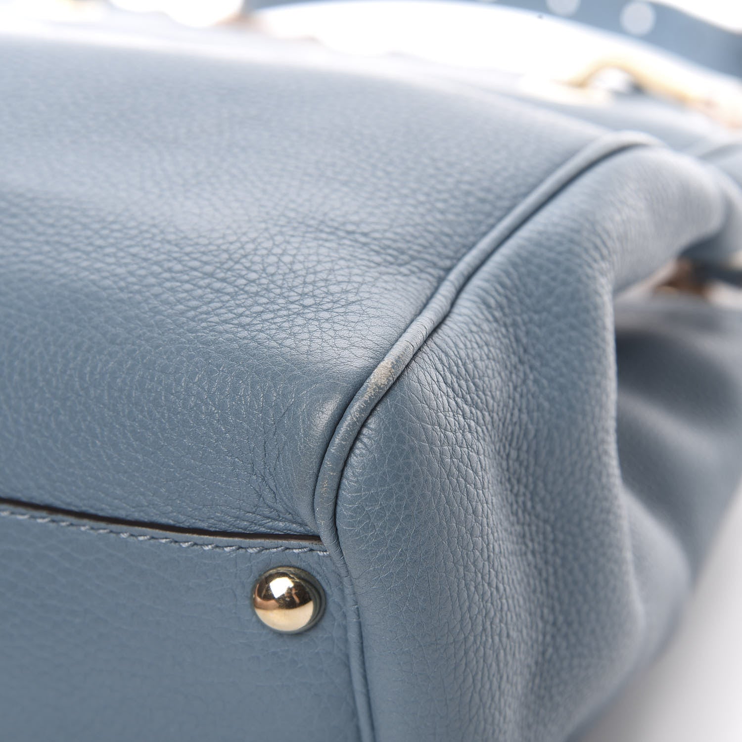 Gucci Calfskin Small Bamboo Shopper Tote Light Blue 11 of 18