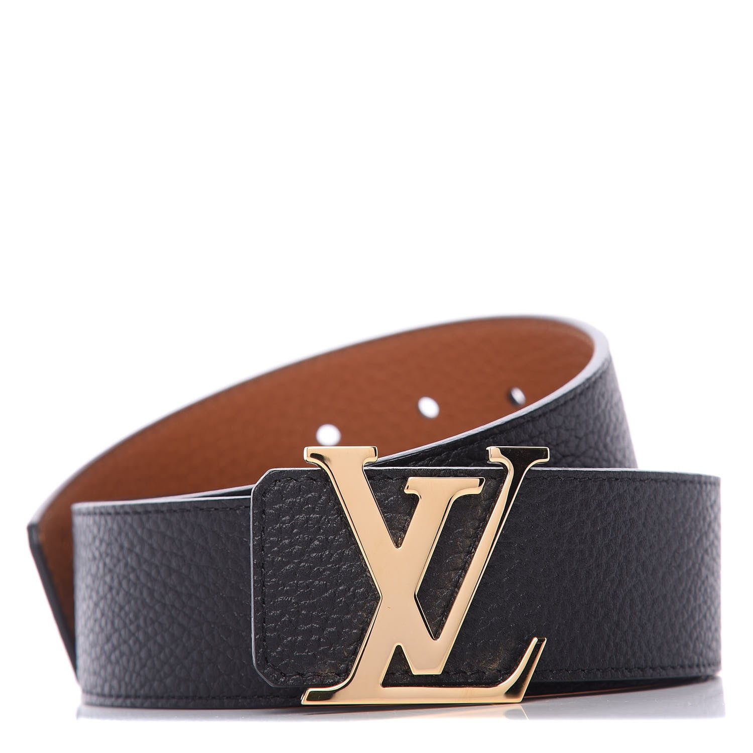 Louis Vuitton Taurillon Calfskin 40mm LV Initiales Reversible Belt 95 38 Black 1 of 6
