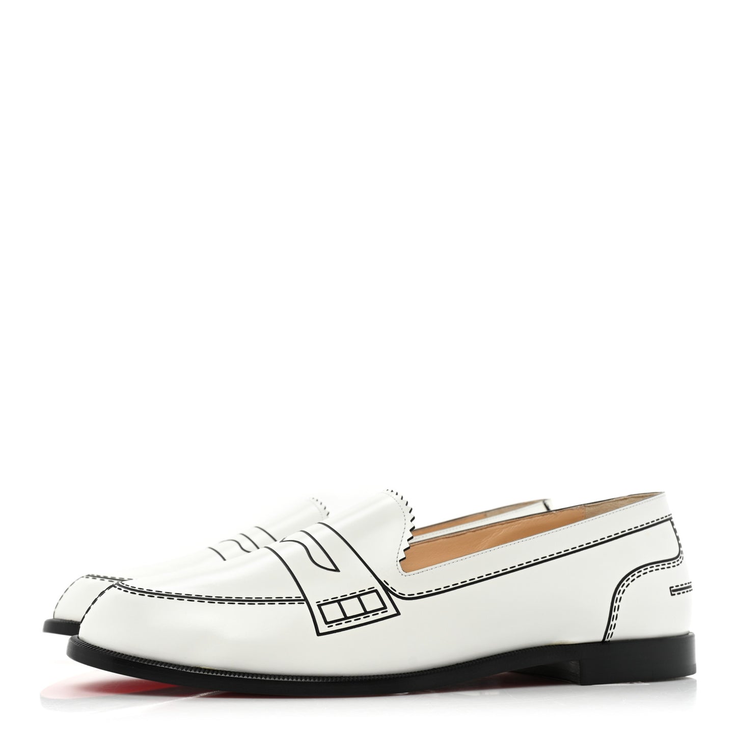 Calfskin Women Mocalaureat Tromp L'oeil Loafers 39 White