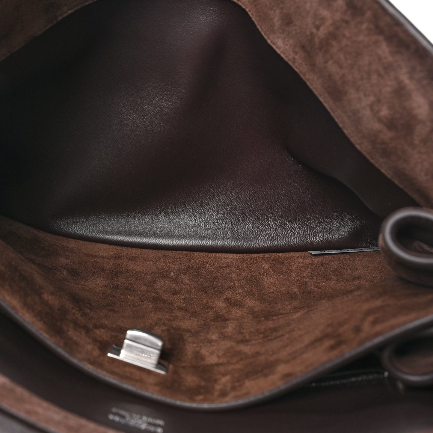 Waxed Suede Calfskin Medium Rodeo Top Handle Handbag Light Espresso