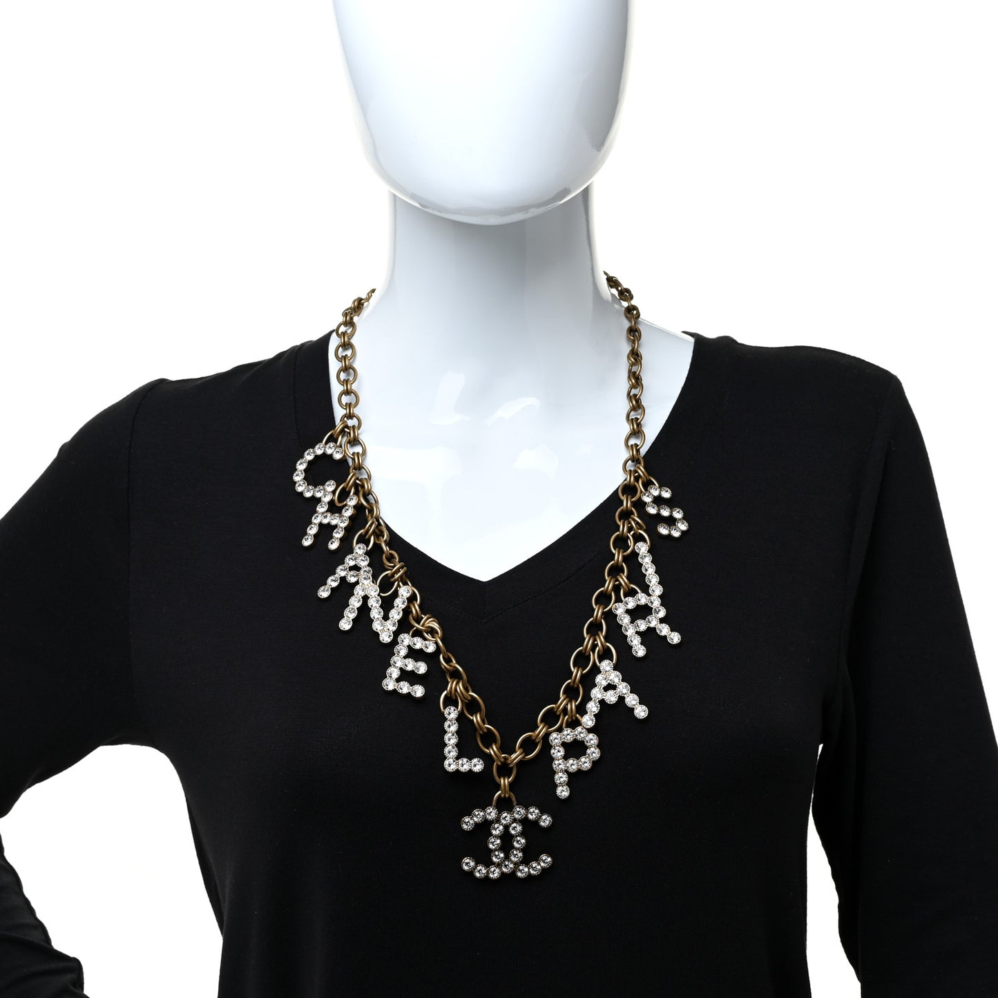 Crystal City of Lights Letter Chain Belt Gold