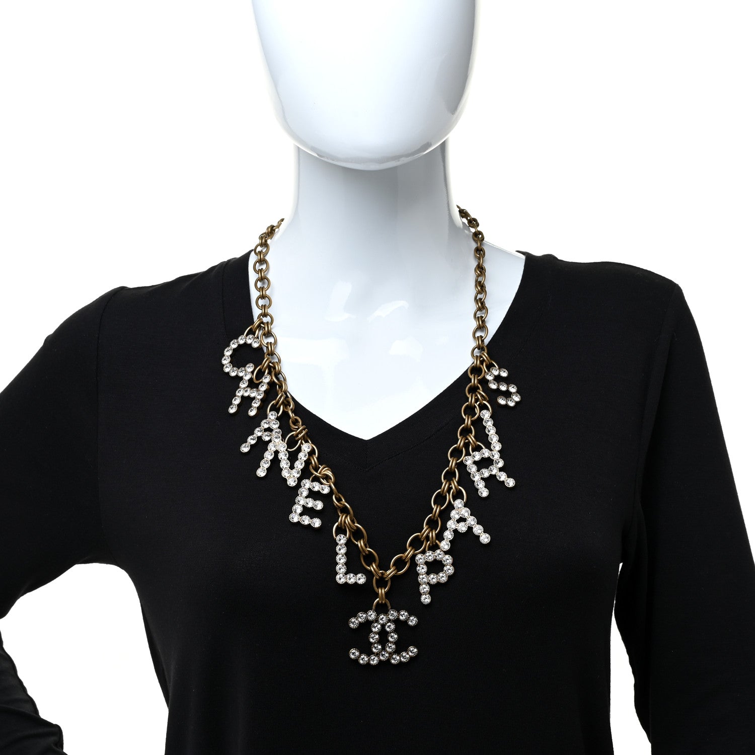 Chanel Crystal City of Lights Letter Chain Belt Gold 2 of 5