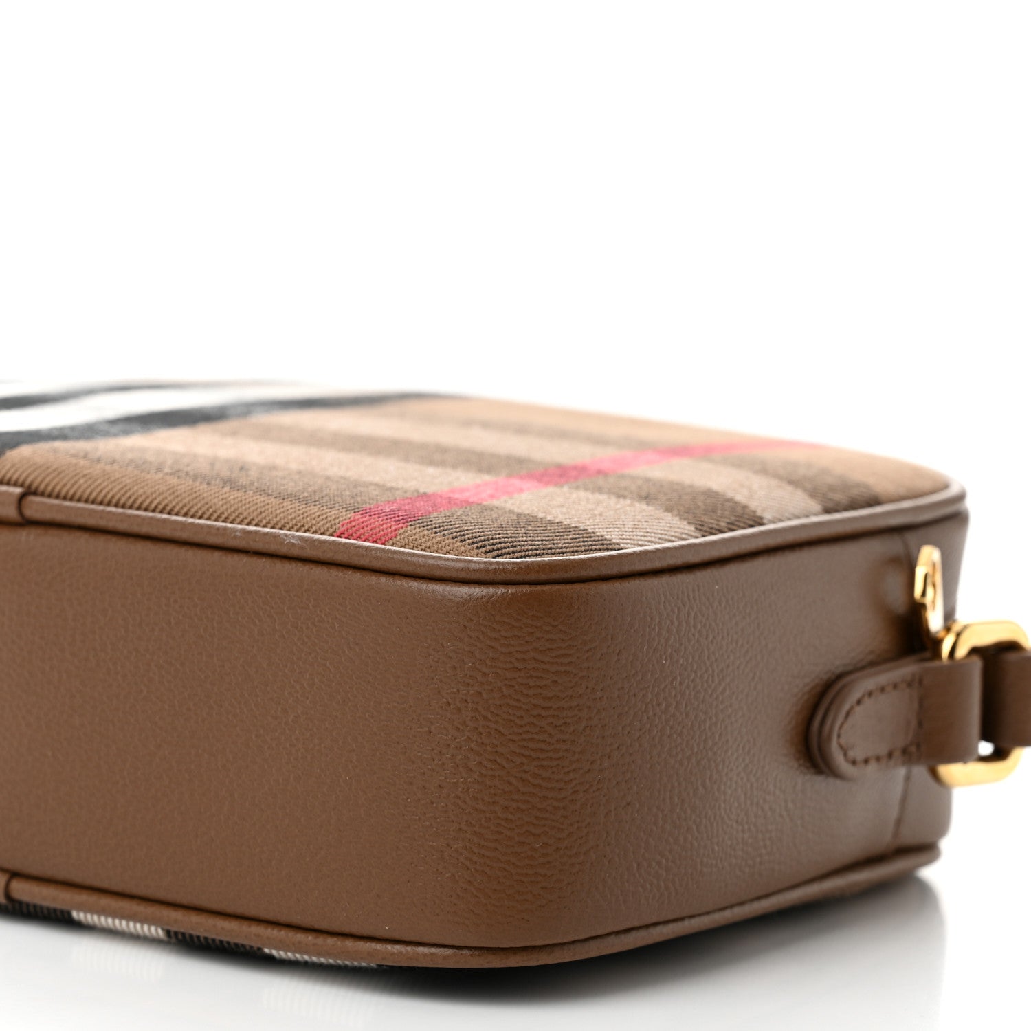 Burberry Calfskin House Check Small Camera Bag Earth 1649141