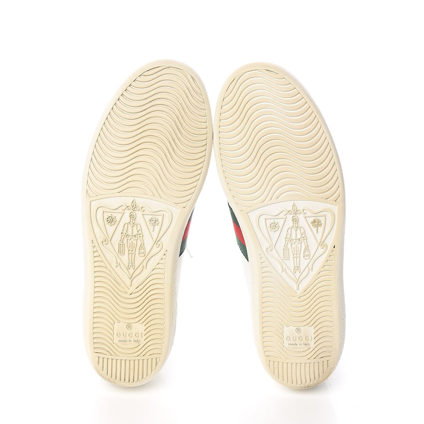 Calfskin Crocodile Web Ace Sneakers 36.5 White Green