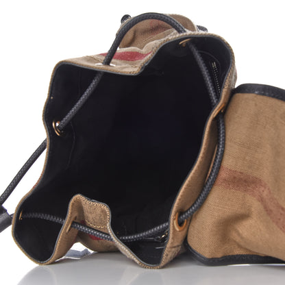 Burberry Canvas Mega Check Medium Rucksack Backpack Black 4 of 8