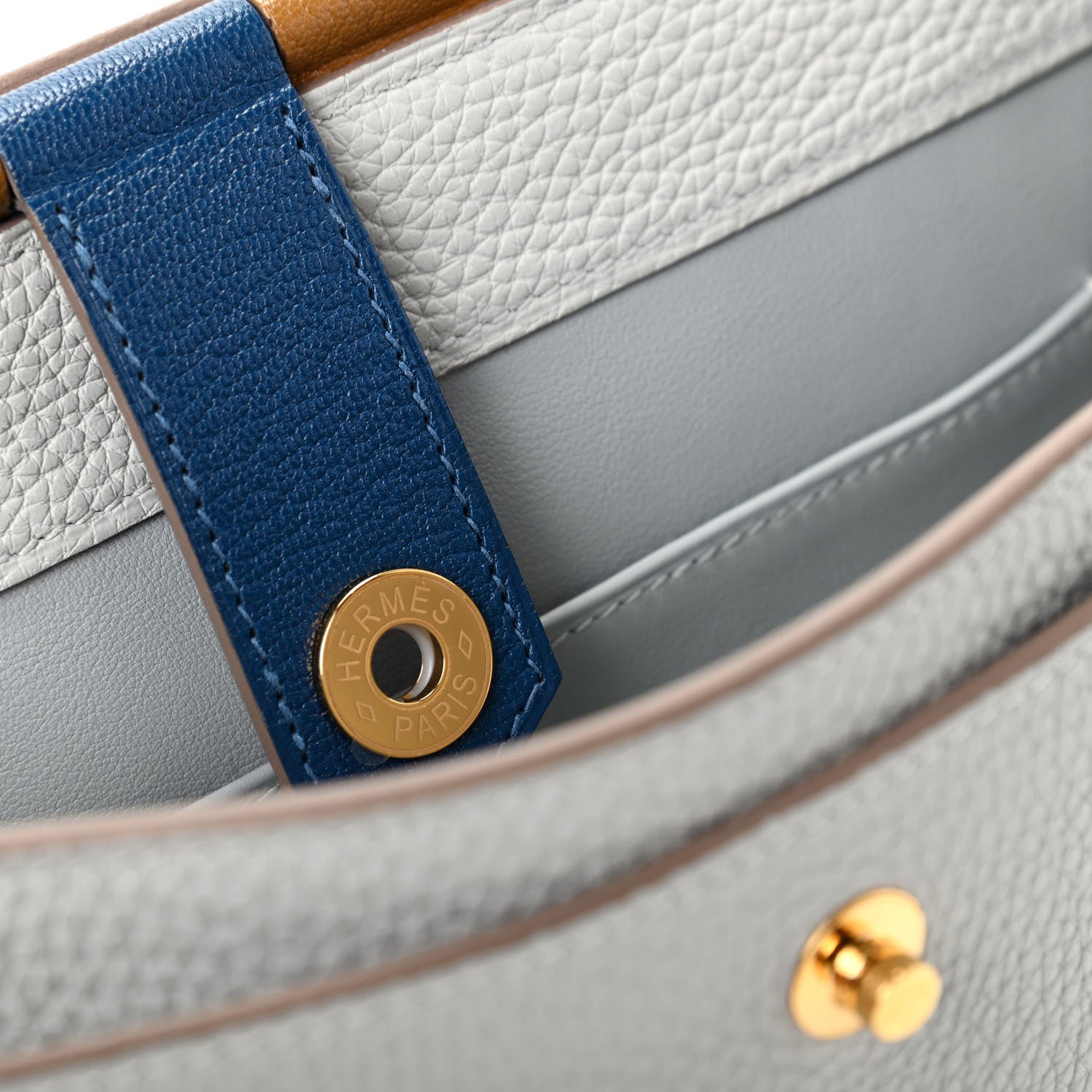 Hermes Taurillon Clemence Chevre Mysore Saut 25 Gris Perle 9 of 11