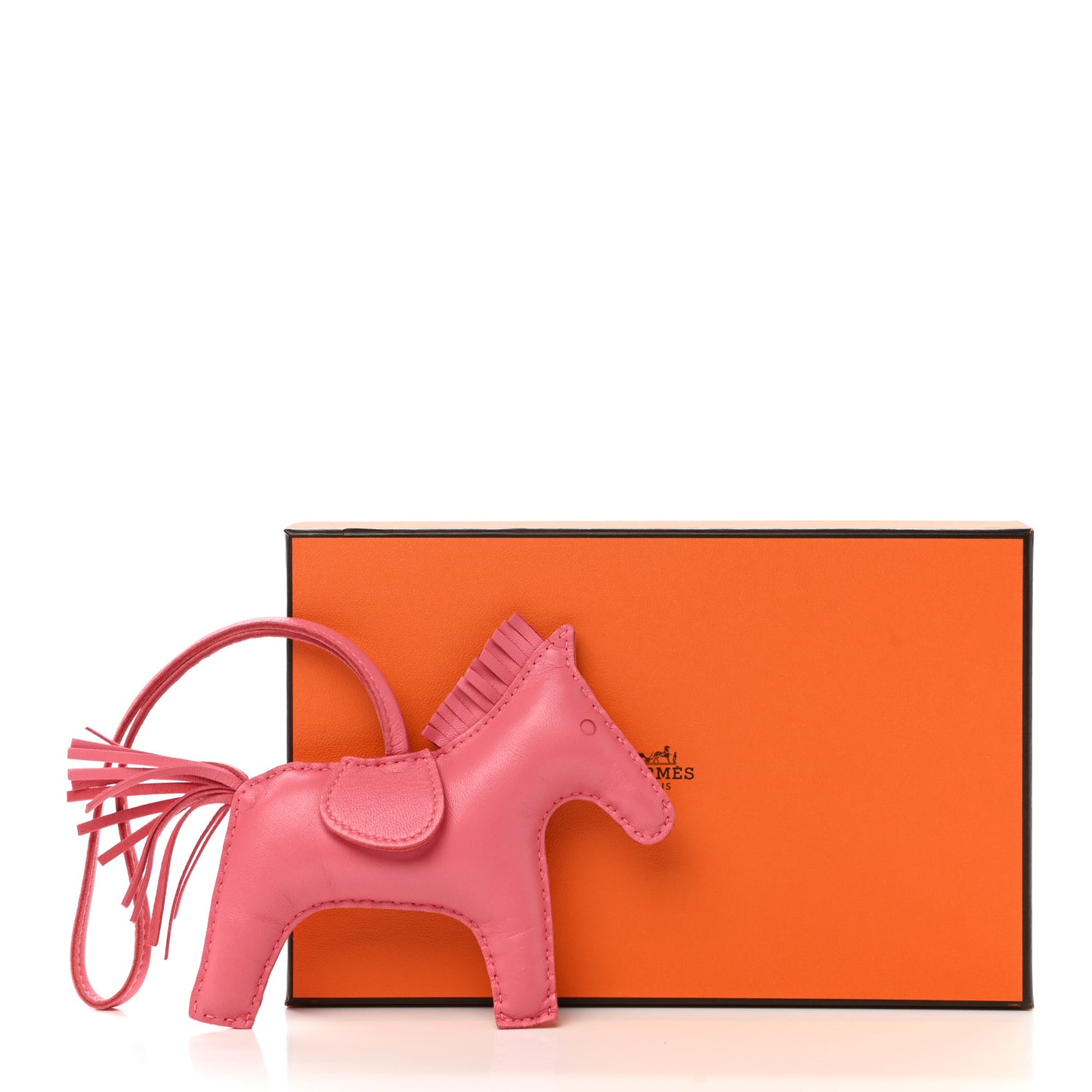 Milo Lambskin Grigri Rodeo Horse Bag Charm MM Rose Azalee