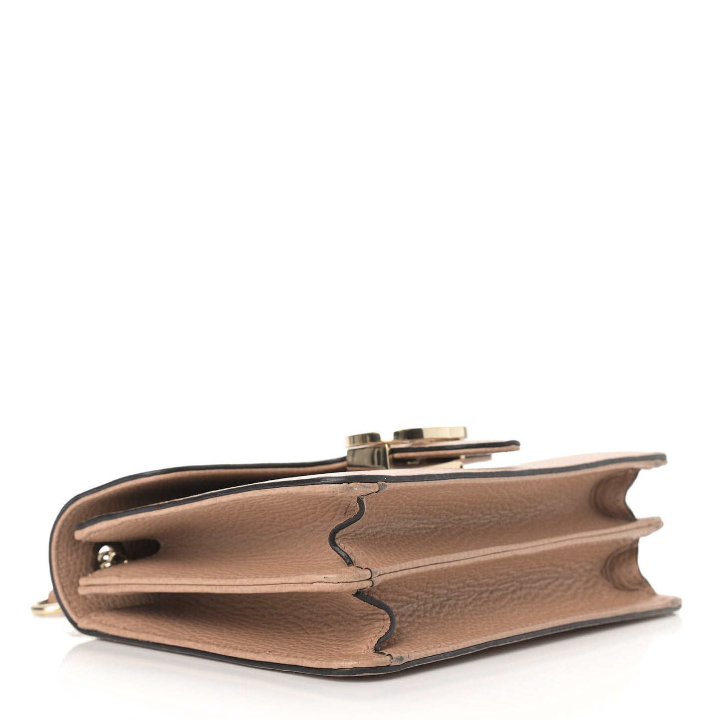 Dollar Calfskin Small Interlocking G Shoulder Bag Camelia