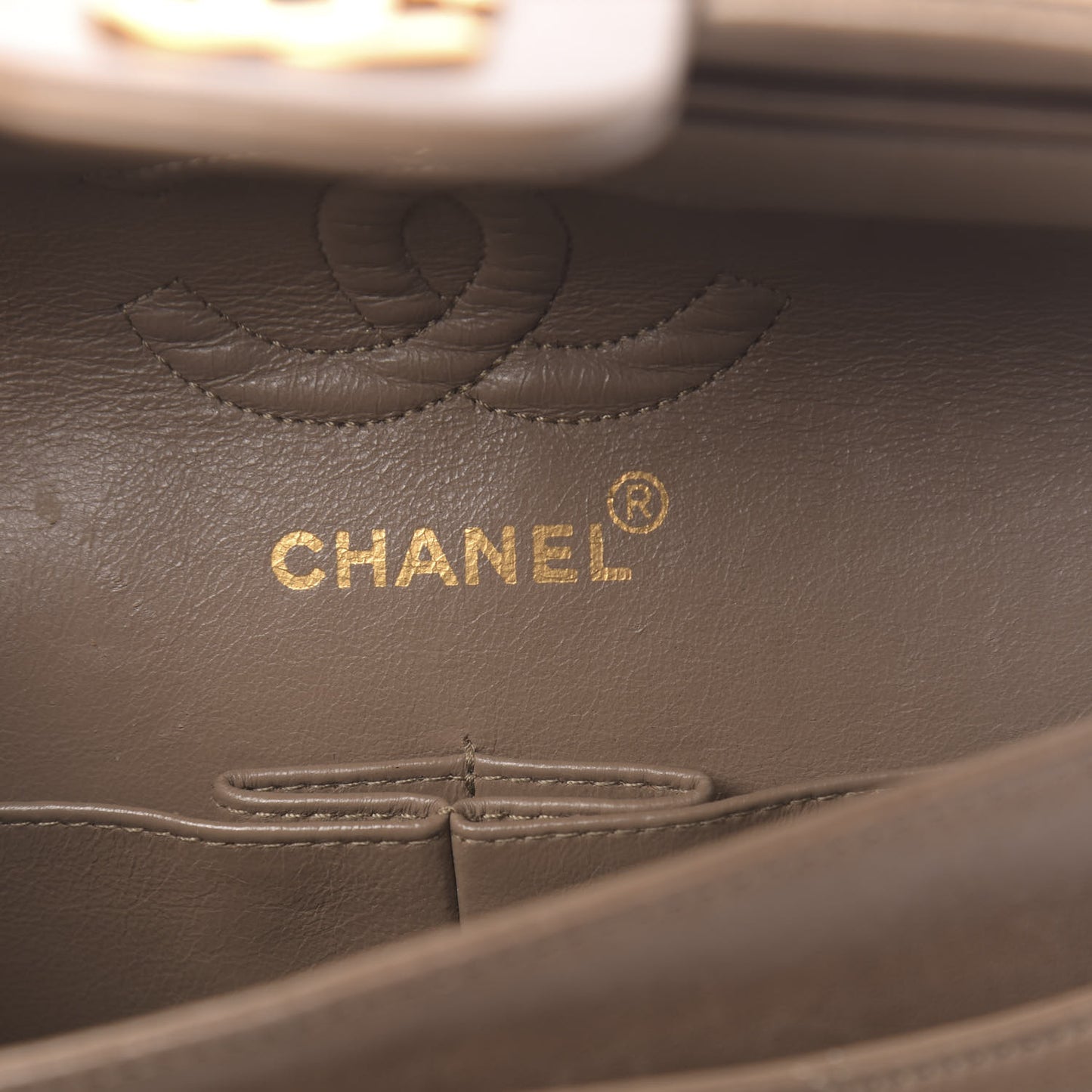 Lambskin Quilted Small Double Flap Beige