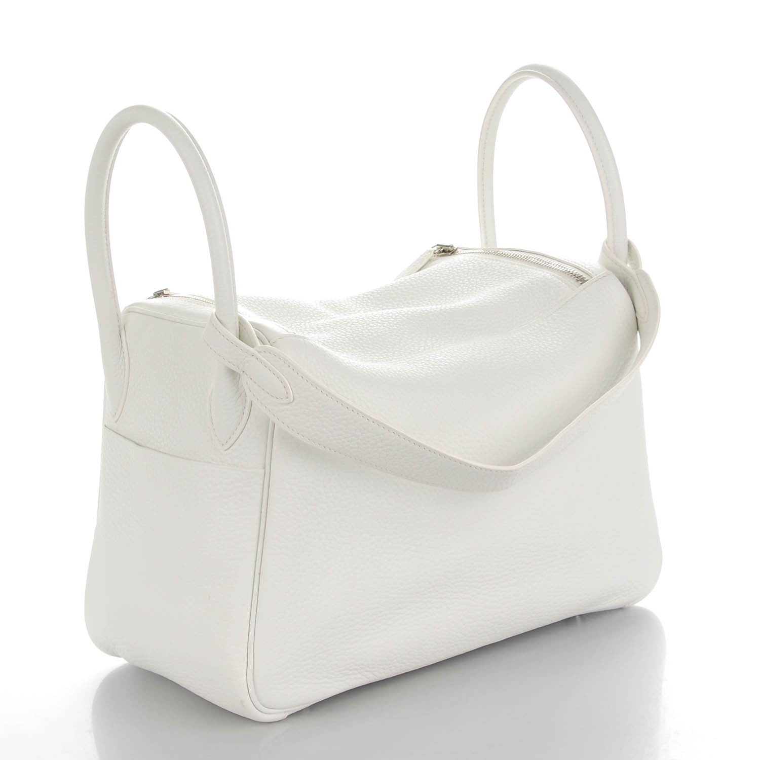 Hermes Taurillon Clemence Lindy 30 White 3 of 9