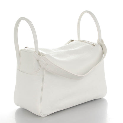 Hermes Taurillon Clemence Lindy 30 White 3 of 9