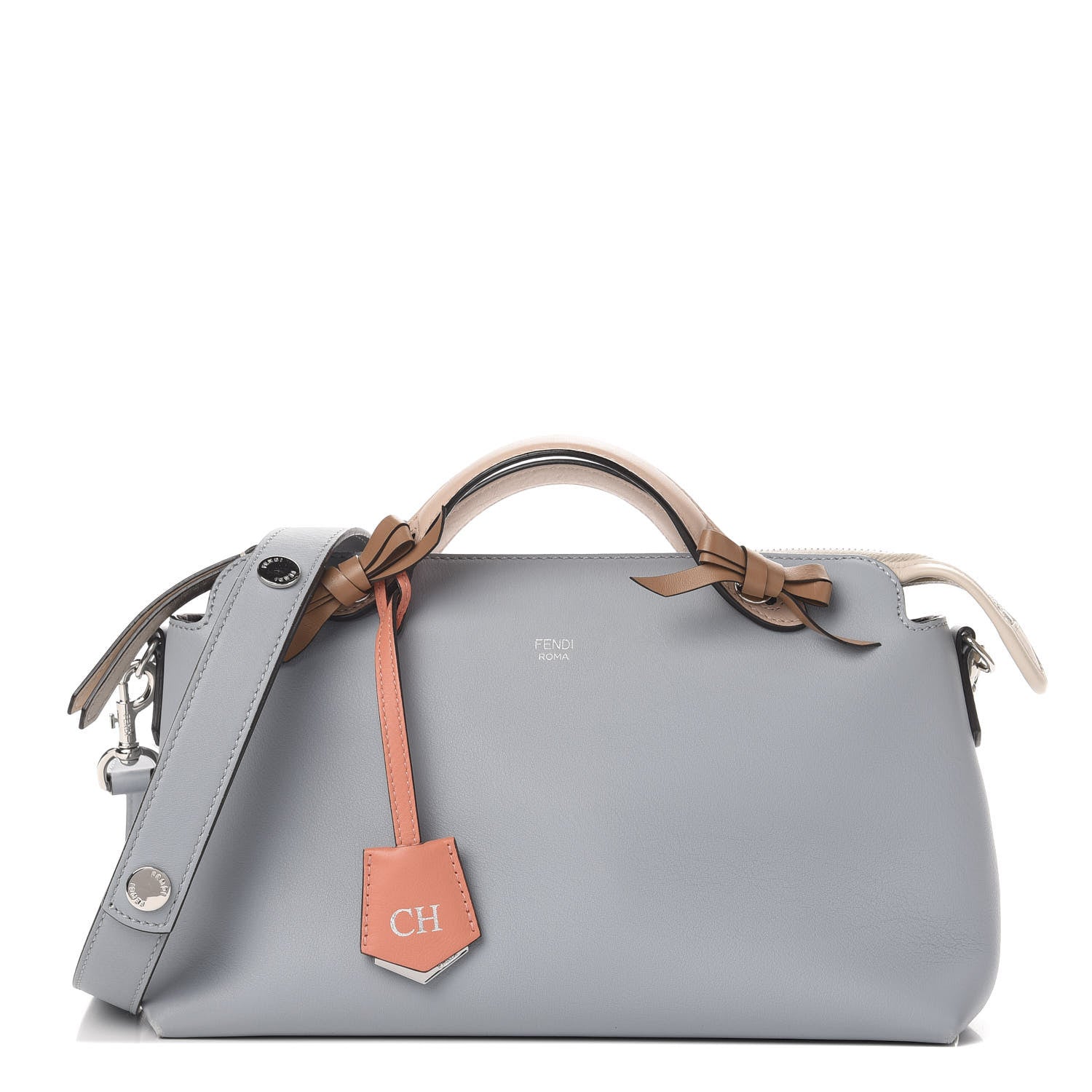 Fendi Vitello Dolce Knotted Medium By The Way Boston Bag Polvere Orzo Multicolor 1 of 10