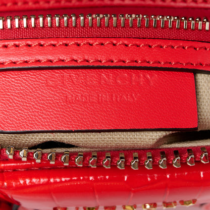 Givenchy Calfskin Crocodile Embossed Mini Antigona Red 7 of 15