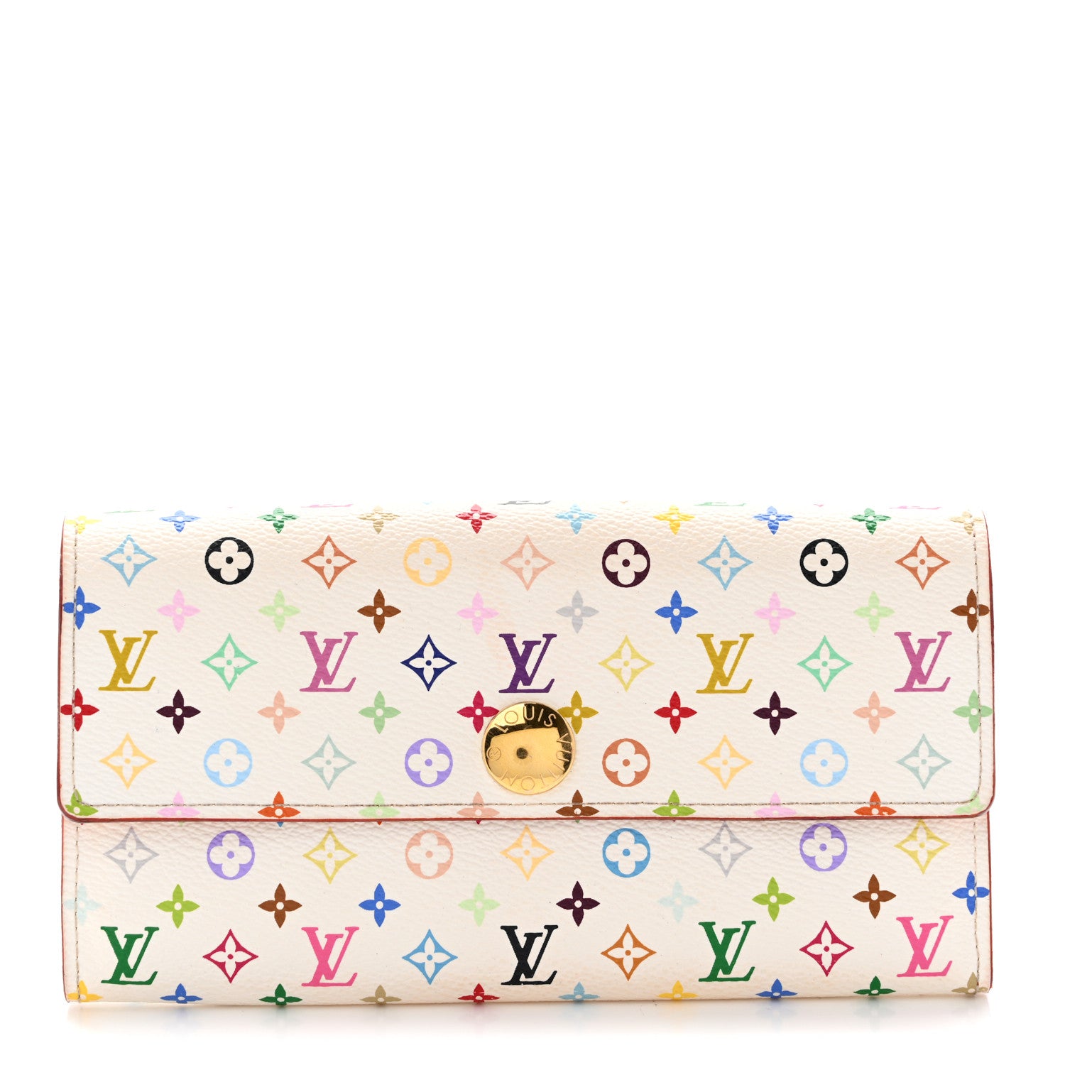 Louis Vuitton Monogram Multicolor Sarah Wallet White Citron 1 of 6
