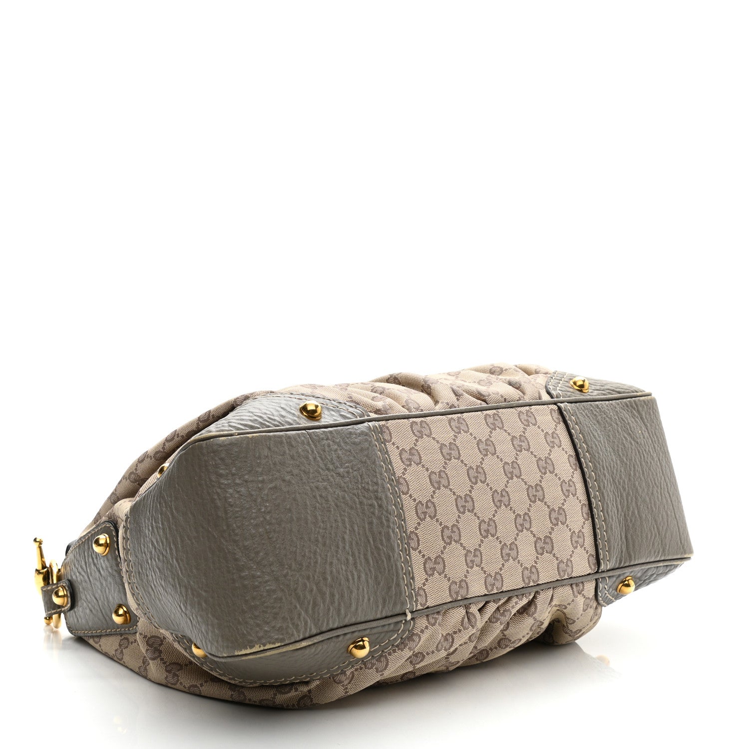 Gucci Monogram Medium Jockey Hobo Grey 4 of 10