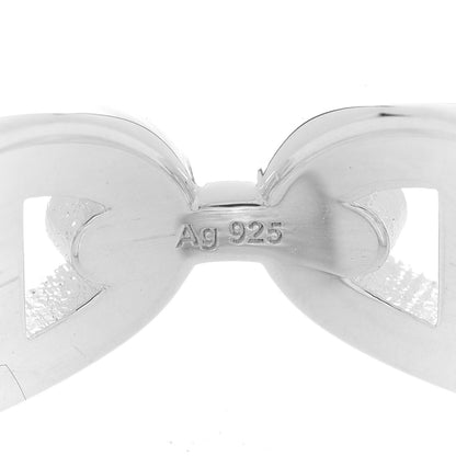 Hermes Sterling Silver PM Chaine d'Ancre Enchainee Band Ring 53 6.5 8 of 9