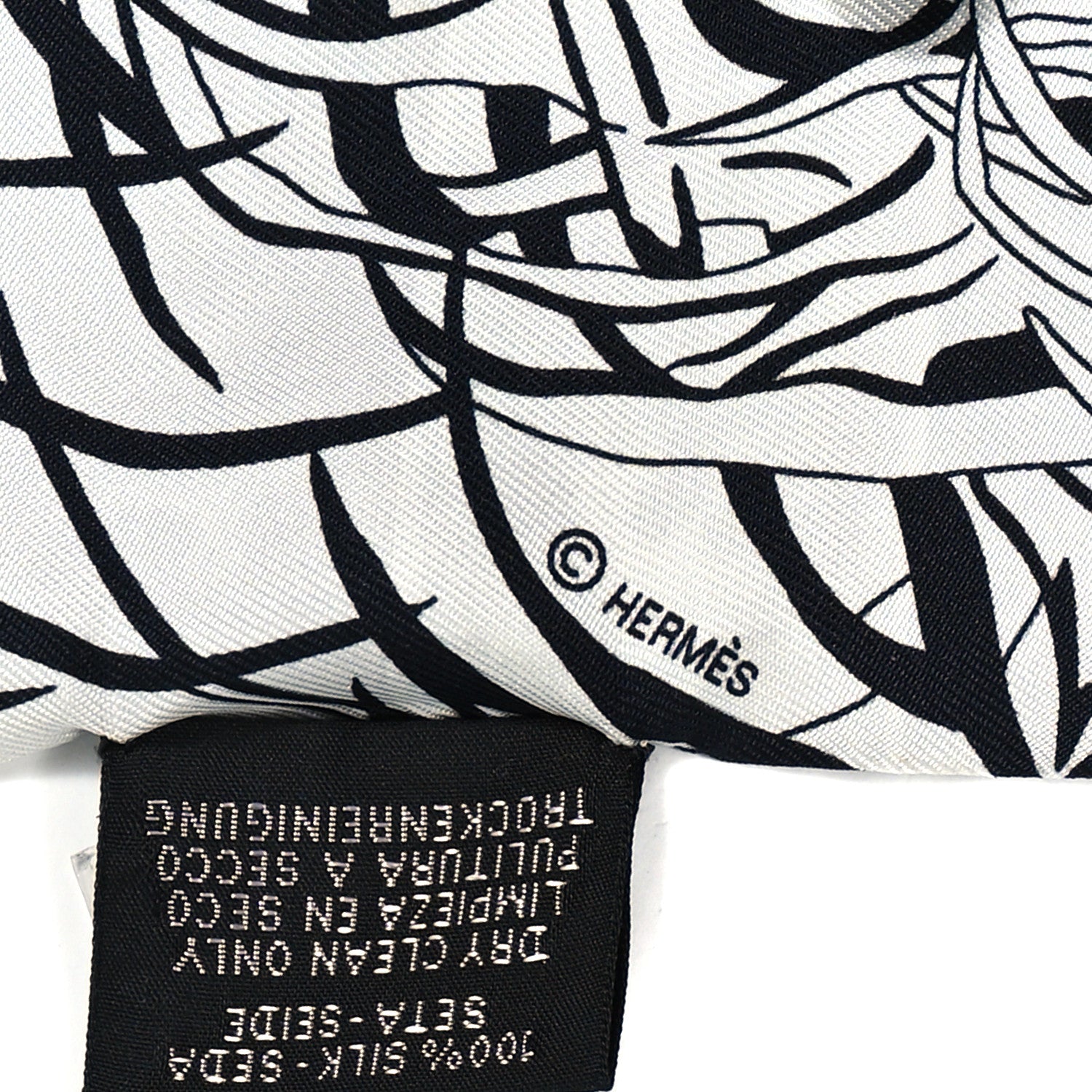 Hermes Silk Jungle Love Rainbow Twilly Gris Black White 4 of 4